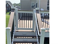 <b>Deck gates offer an extra level of safety and accessibility for any deck design & steps have lighting installed on stair risers for added visability at night</b>